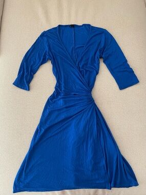 Blue Wrap-Style Women’s Dress